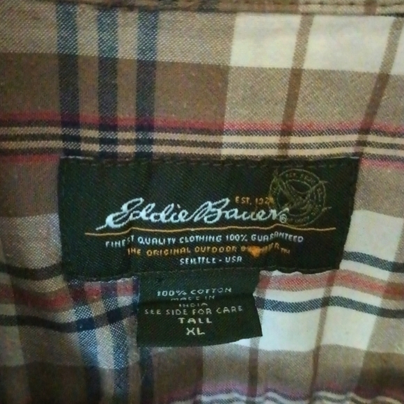Eddie Bauer Shirt Sleeve Casual Button Down Shirt Men's Size Extra Large - Picture 2 of 2